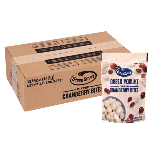 Ocean Spray Greek Yogurt Dipped Cranberry Bites, Cranberry/Yogurt, 5 oz Bag, 12/Carton (22002298)