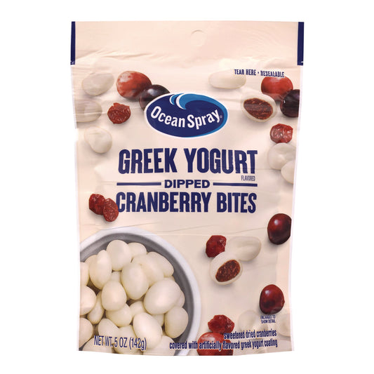 Ocean Spray Greek Yogurt Dipped Cranberry Bites, Cranberry/Yogurt, 5 oz Bag, 12/Carton (22002298)