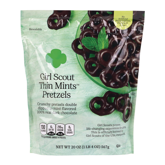 Girl Scouts Thin Mints Pretzels, Mint Chocolate, 20 oz Bag (22002340)