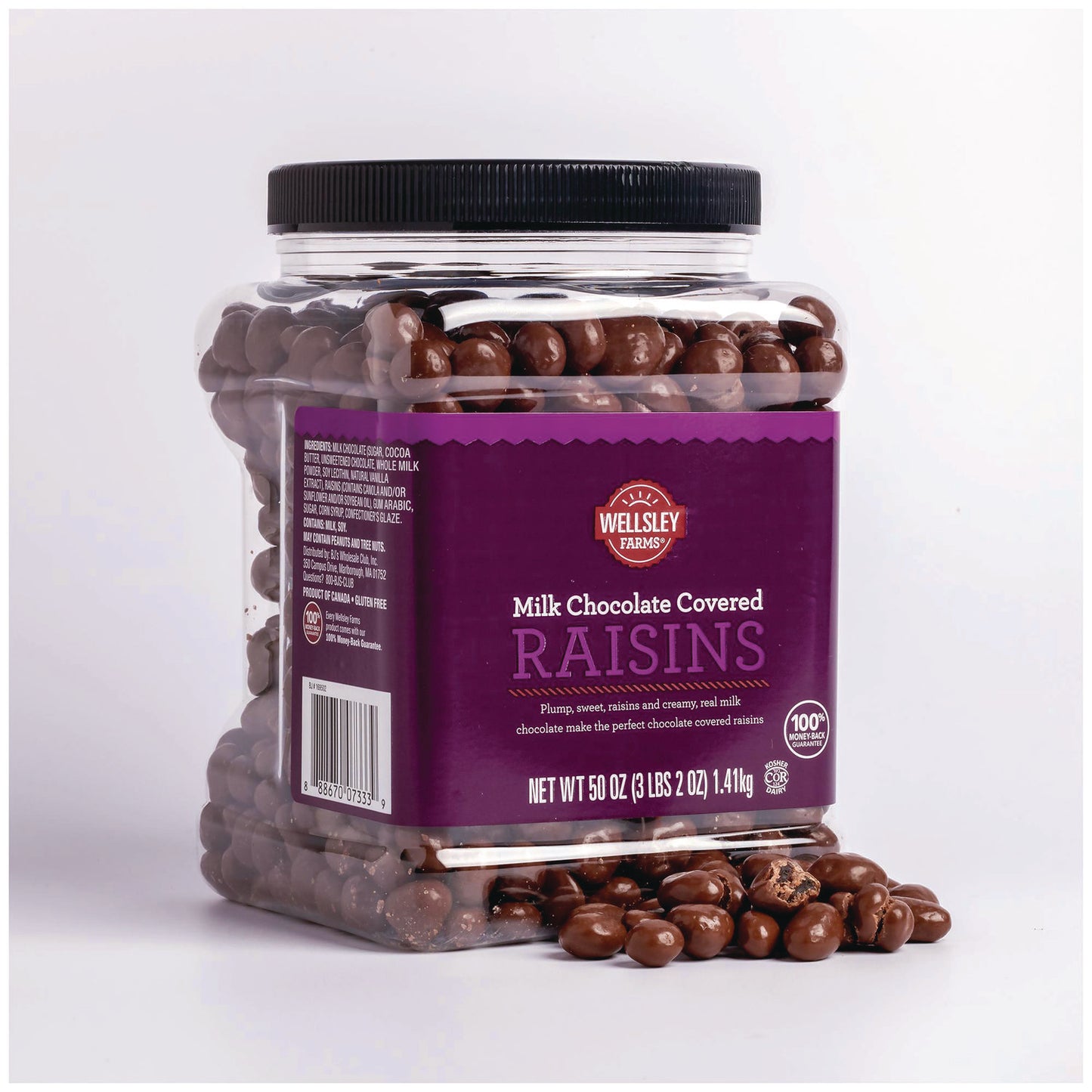 Wellsley Farms Milk Chocolate Covered Raisins, 50 oz Jar (22002345)