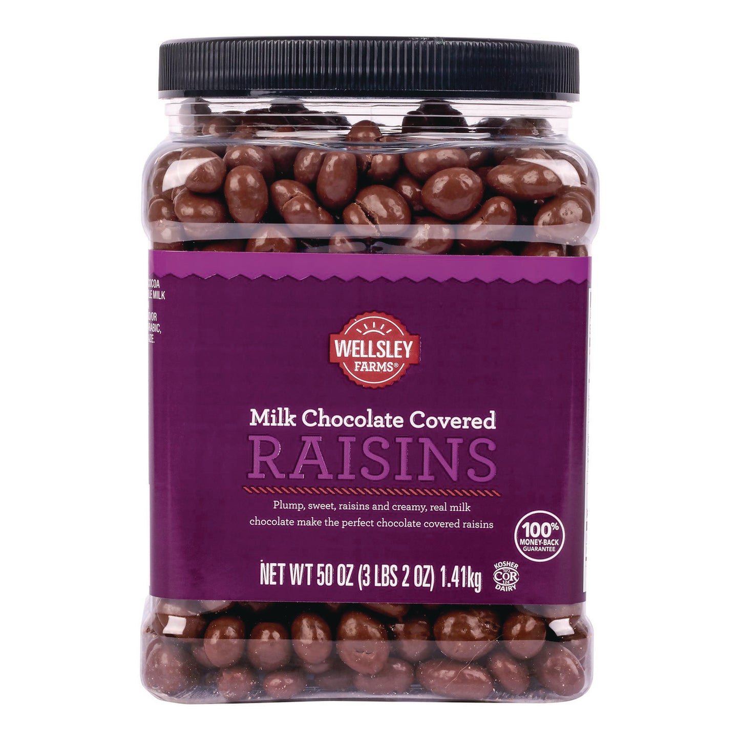 Wellsley Farms Milk Chocolate Covered Raisins, 50 oz Jar (22002345)