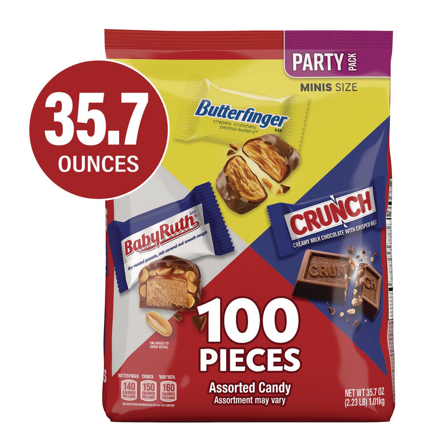 Butterfinger Assorted Party Candy Pack Mini, Chocolate, 35.7 oz Bag, 100 Pieces (22002356)