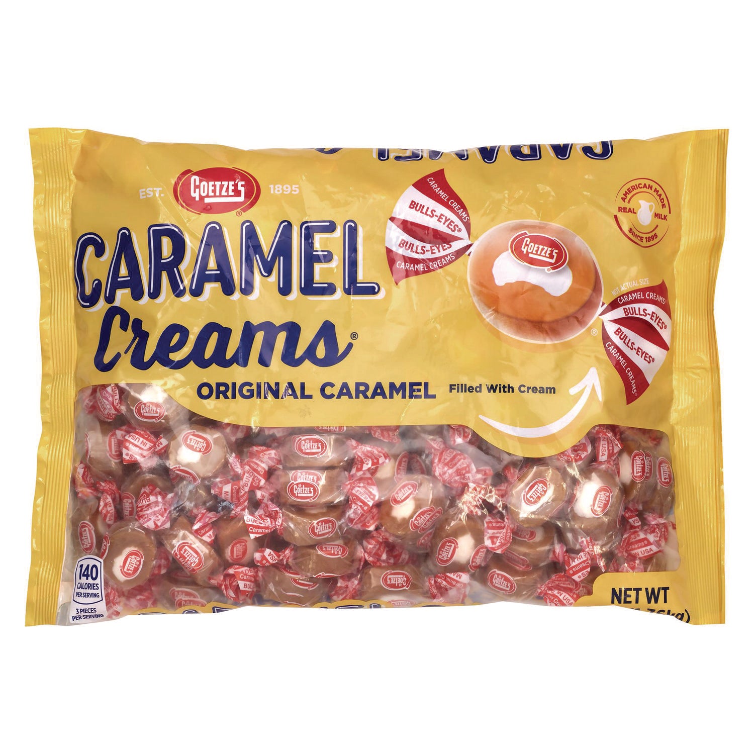 Goetzes Caramel Creams Candy, Caramel, 48 oz Bag (22002357)