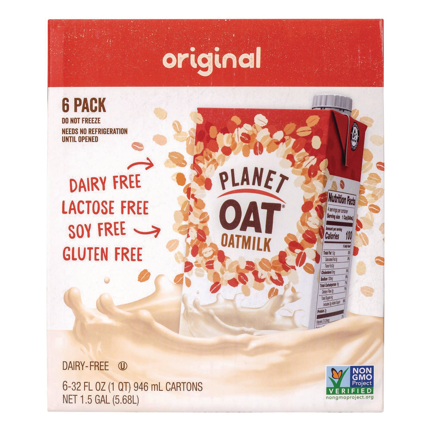 Planet Oat Original Oat Milk Cartons, 32 oz Carton, 6/Carton (22002375)