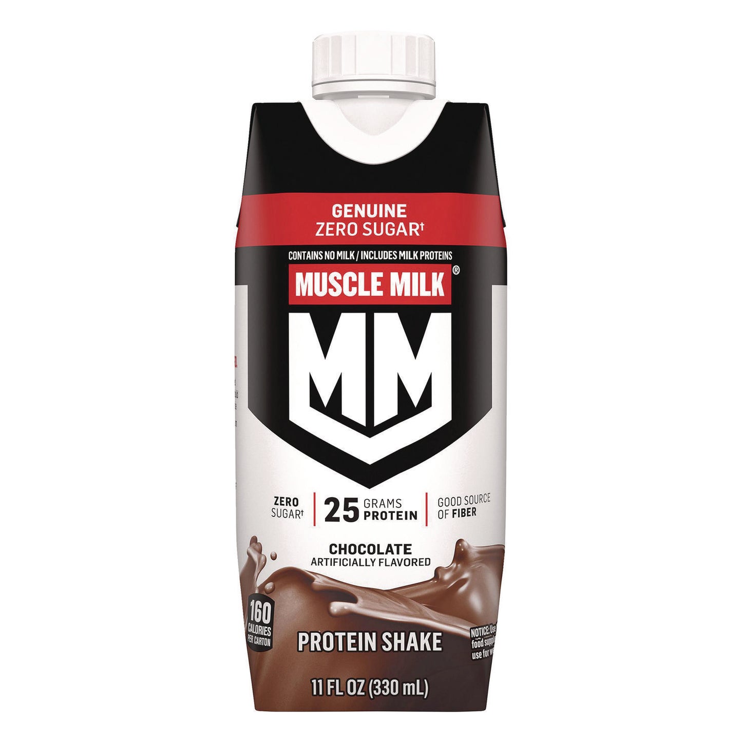 Muscle Milk Genuine Chocolate Protein Shake, 11 oz Carton, 18/Carton (22002378)