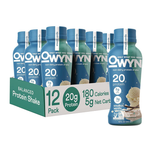 Owyn 20 g Protein Drink, Vanilla, 12 oz Bottle, 12/Carton (38200002)