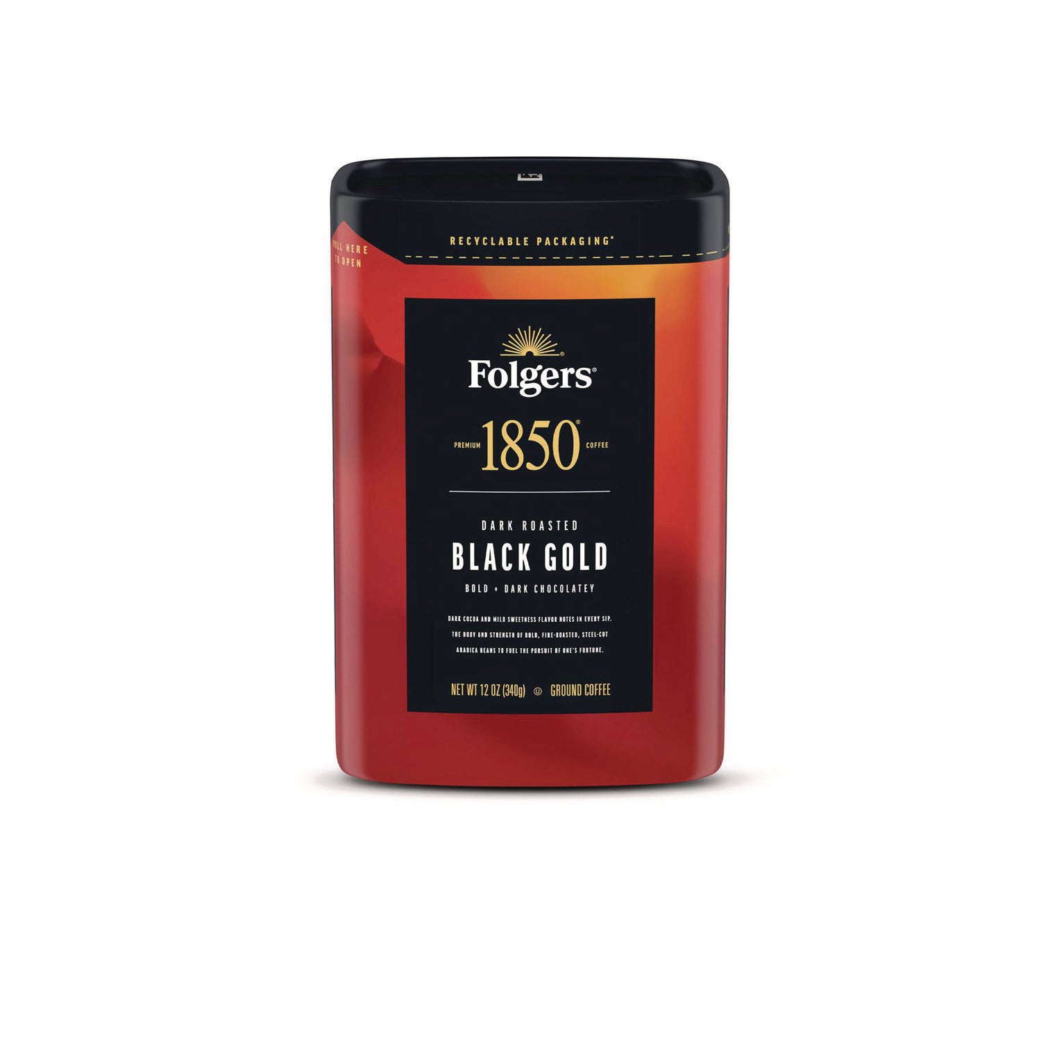 1850 Coffee, Black Gold, 12 oz Bag, 6/Carton (12722)