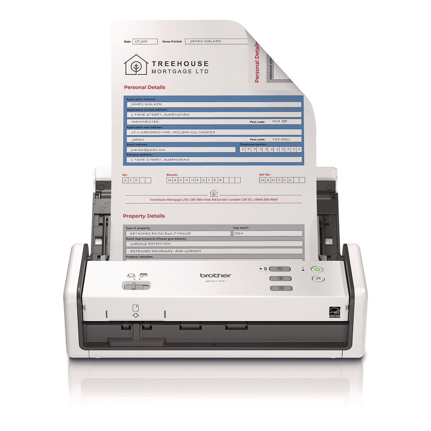 Brother ADS-1300 Compact Desktop Scanner, 600 dpi x 600 dpi Optical Resolution, 20-Sheet Duplex Auto Document Feeder