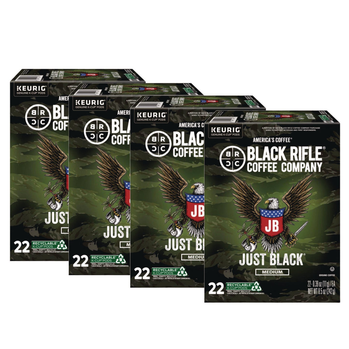 Black Rifle Coffee Company Just Black Coffee K-Cups, 88/Carton (0547CT)
