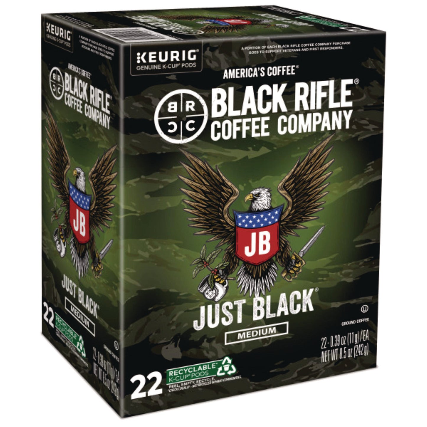 Black Rifle Coffee Company Just Black Coffee K-Cups, 88/Carton (0547CT)