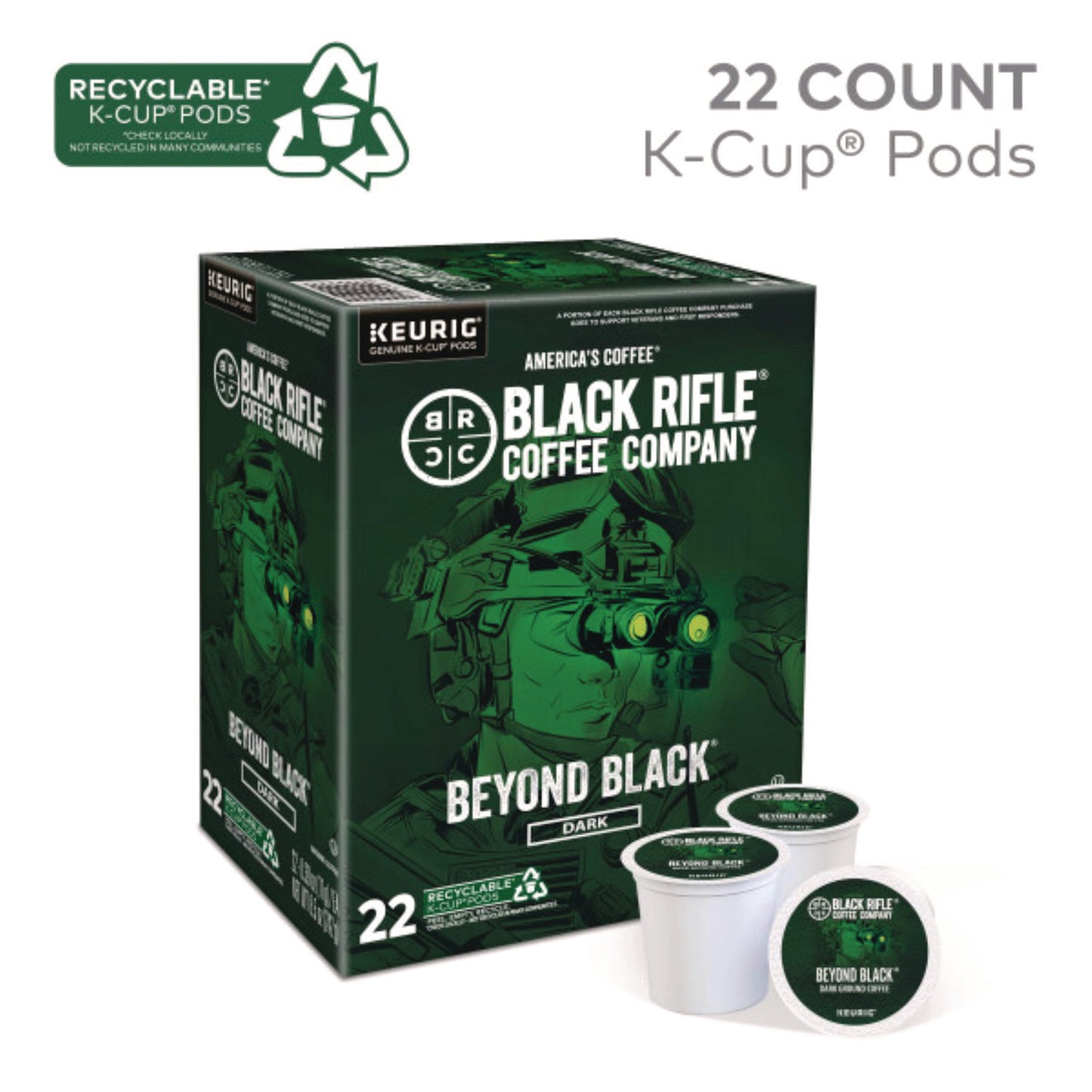 Black Rifle Coffee Company Beyond Black Coffee K-Cups, 22/Box (0499)