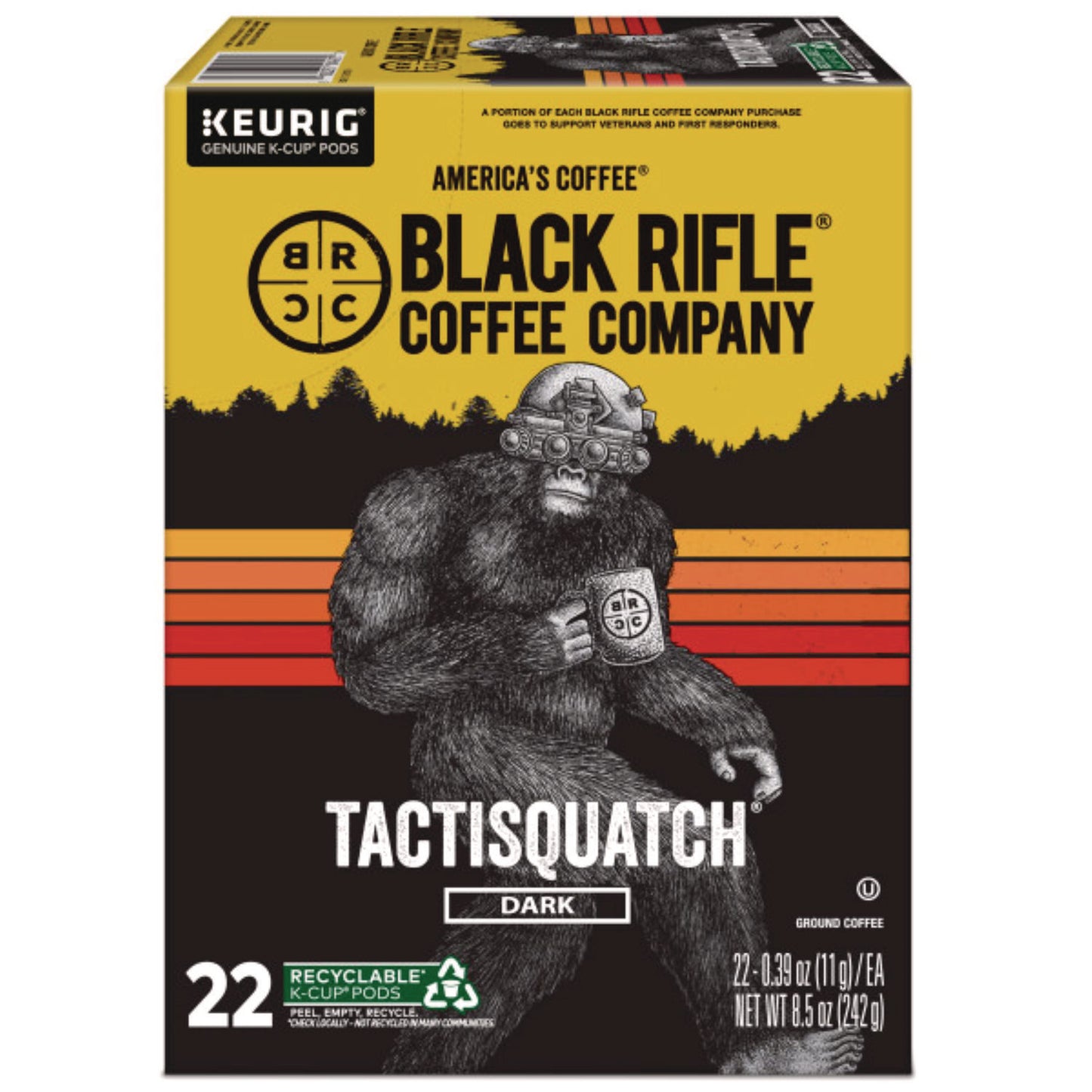 Black Rifle Coffee Company Tactisquatch Coffee K-Cups, 22/Box (0490)