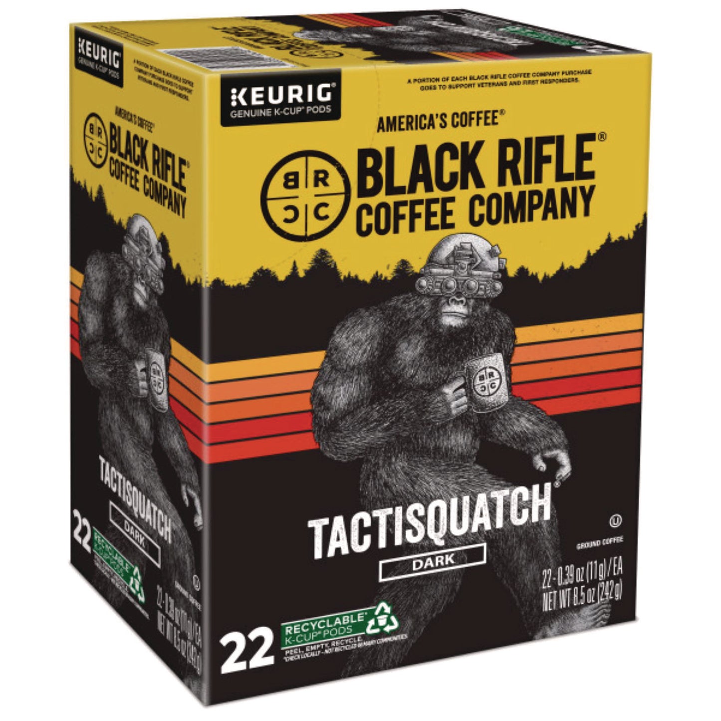 Black Rifle Coffee Company Tactisquatch Coffee K-Cups, 22/Box (0490)