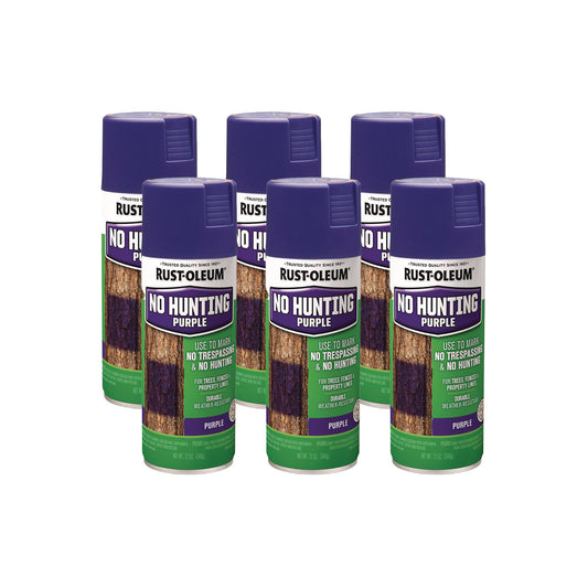 Rust-Oleum Specialty No Hunting Purple Spray Paint, Flat No Hunting Purple, 12 oz Aerosol Can, 6/Carton (270970CT)