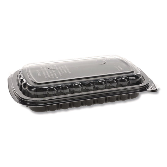 Pactiv MealMaster Rib Container, 10 x 7.1 x 2.1, Black/Clear, 90/Carton (0CNC10700DZY)