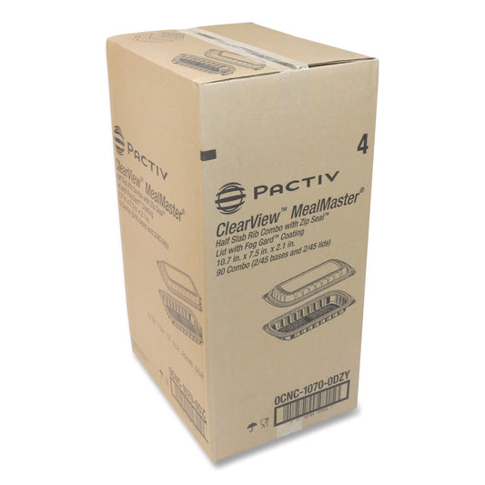 Pactiv MealMaster Rib Container, 10 x 7.1 x 2.1, Black/Clear, 90/Carton (0CNC10700DZY)