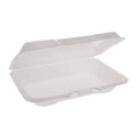 Pactiv Conventional Foam Hinged Lid Container, Very Shallow, 9 x 6.5 x 1.3, White, 150/Carton (YTH102070000)