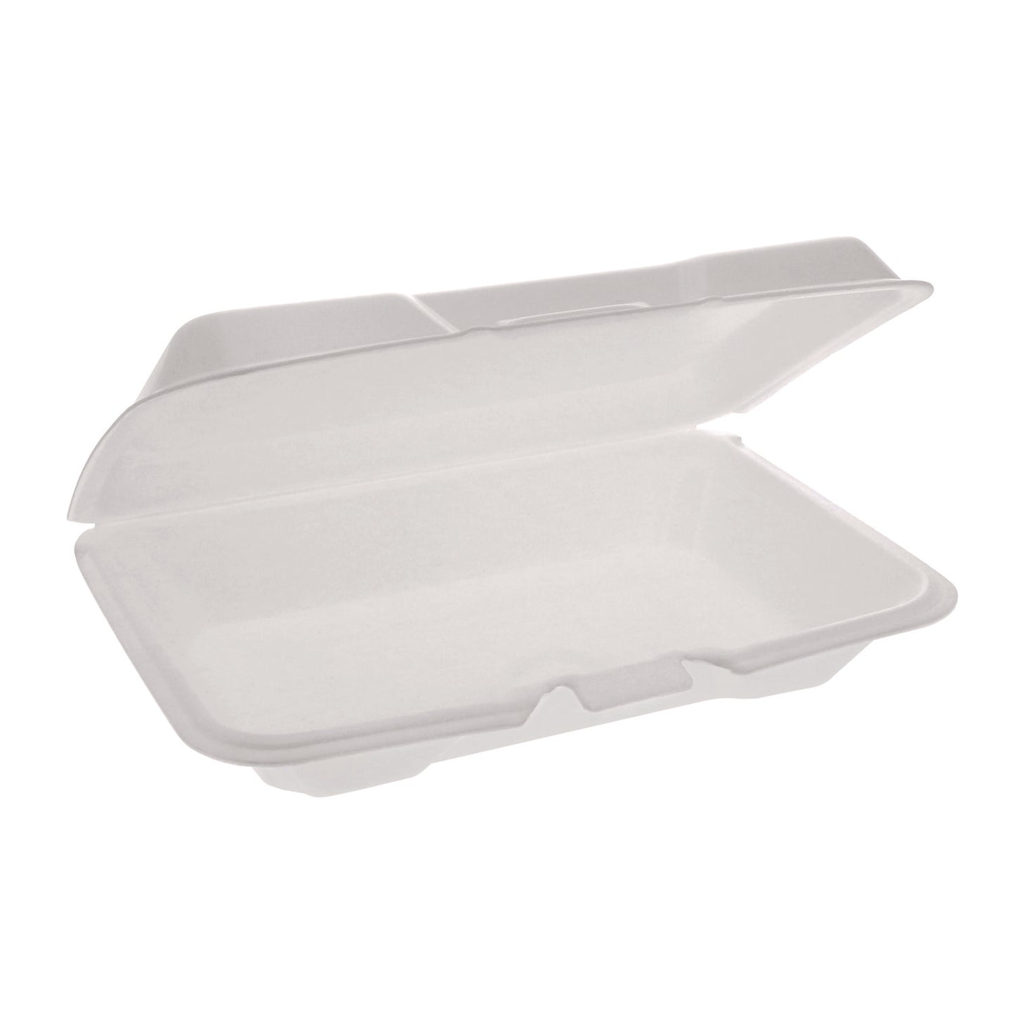 Pactiv Conventional Foam Hinged Lid Container, Very Shallow, 9 x 6.5 x 1.3, White, 150/Carton (YTH102070000)