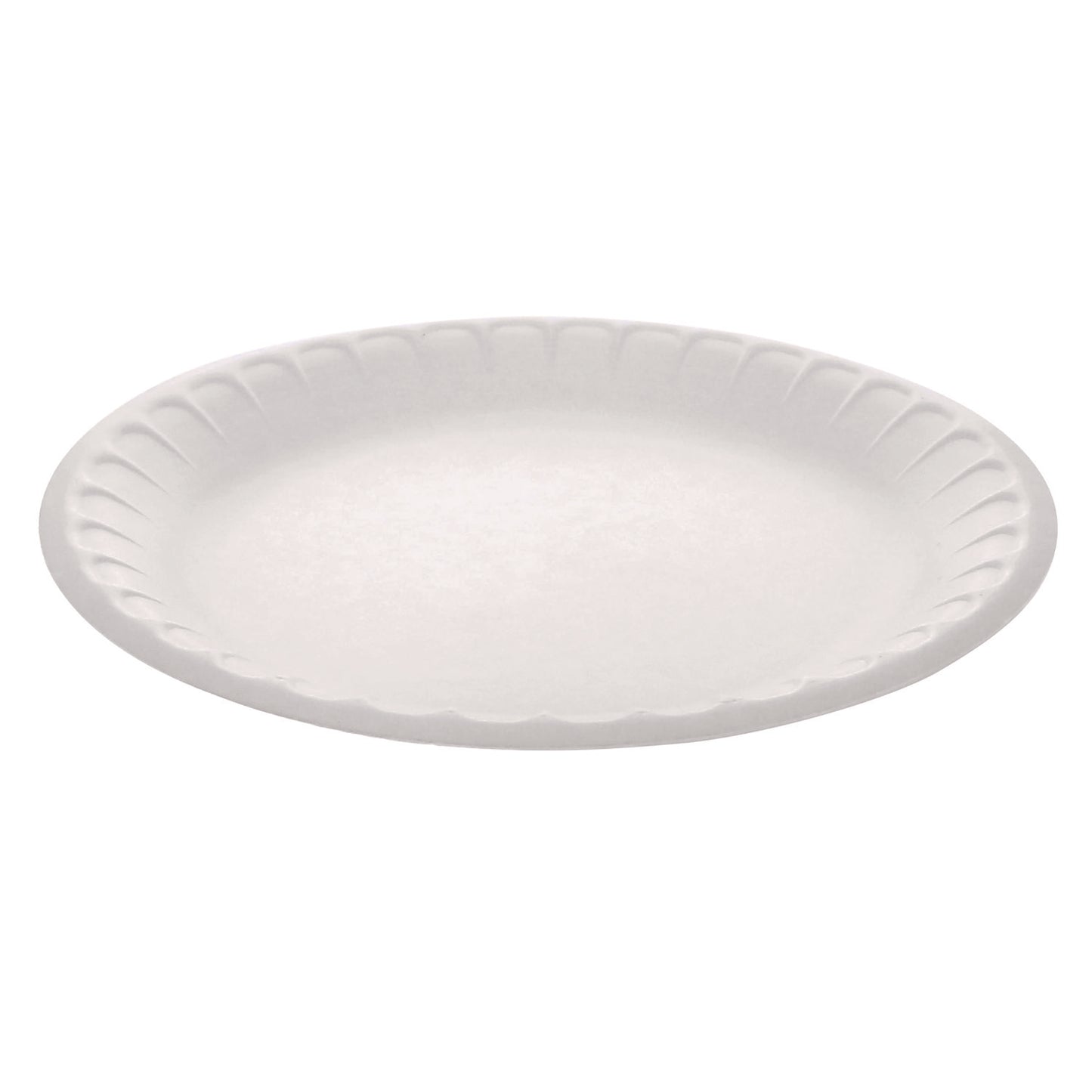 Pactiv Placesetter Satin Non-Laminated Foam Dinnerware, Plate, 9" dia, White, 500/Carton (YTH10009STEC)
