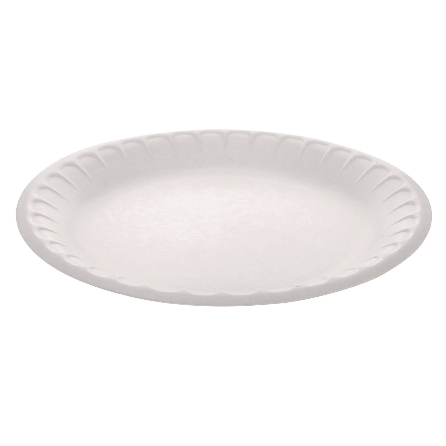 Pactiv Placesetter Satin Non-Laminated Foam Dinnerware, Plate, 9" dia, White, 500/Carton (YTH10009STEC)