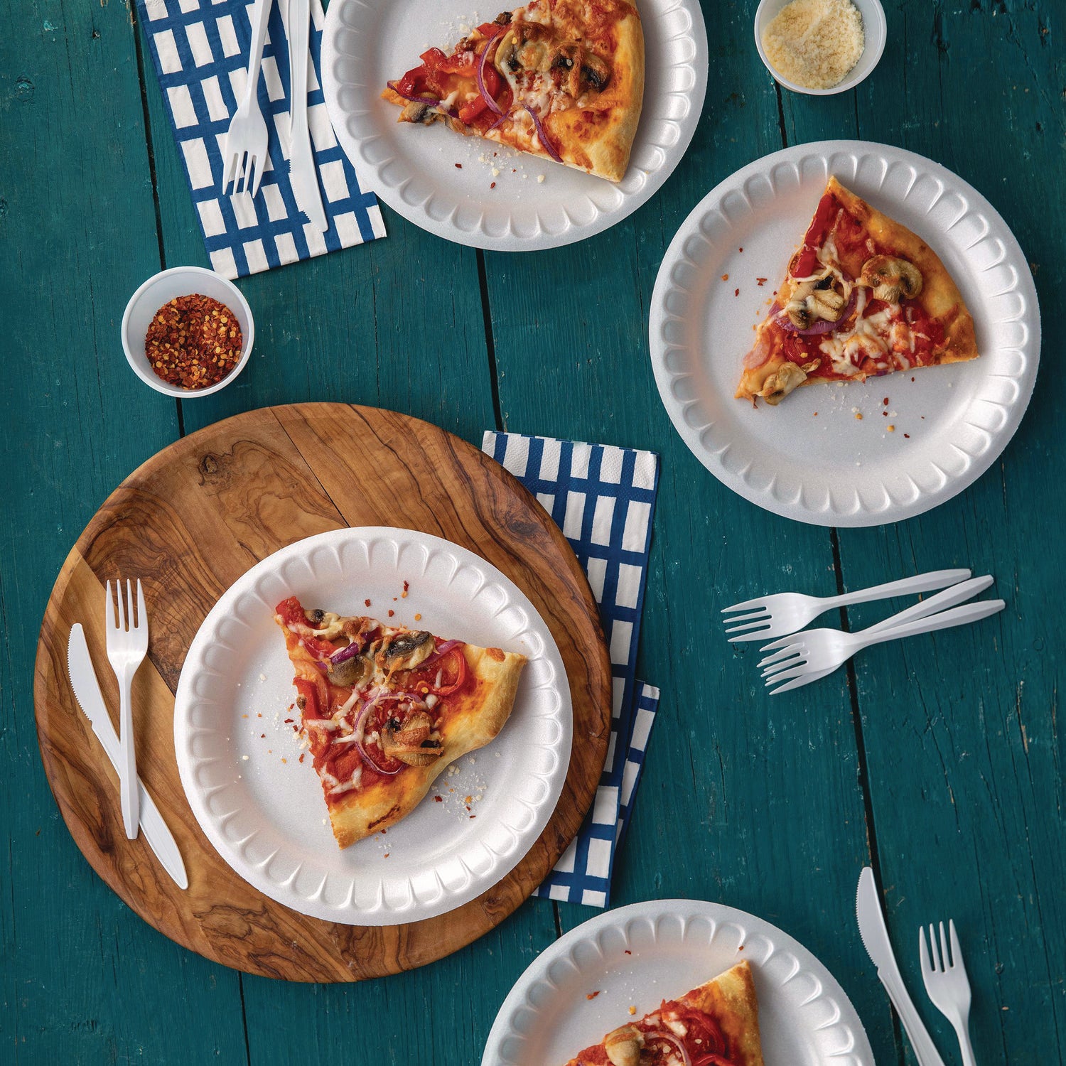 Pactiv Placesetter Satin Non-Laminated Foam Dinnerware, Plate, 9" dia, White, 500/Carton (YTH10009STEC)