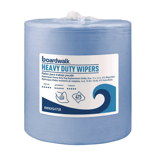 Boardwalk Hydrospun Wipers, 12 x 12, Blue, 475 Sheets/Roll (HS475B)