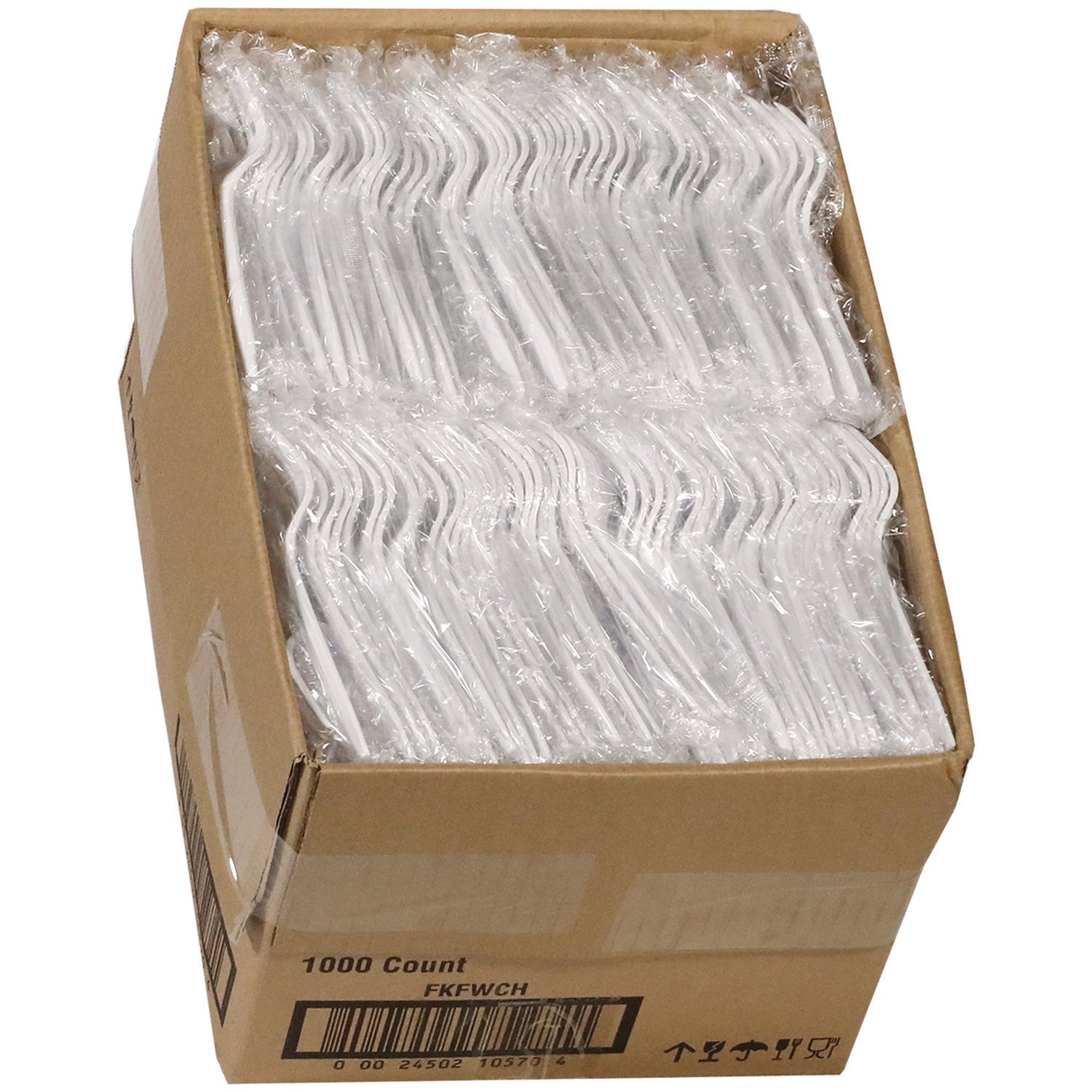 Pactiv Fieldware Cutlery, Individually Wrapped, Fork, White, 1,000/Carton (FKFWCH)