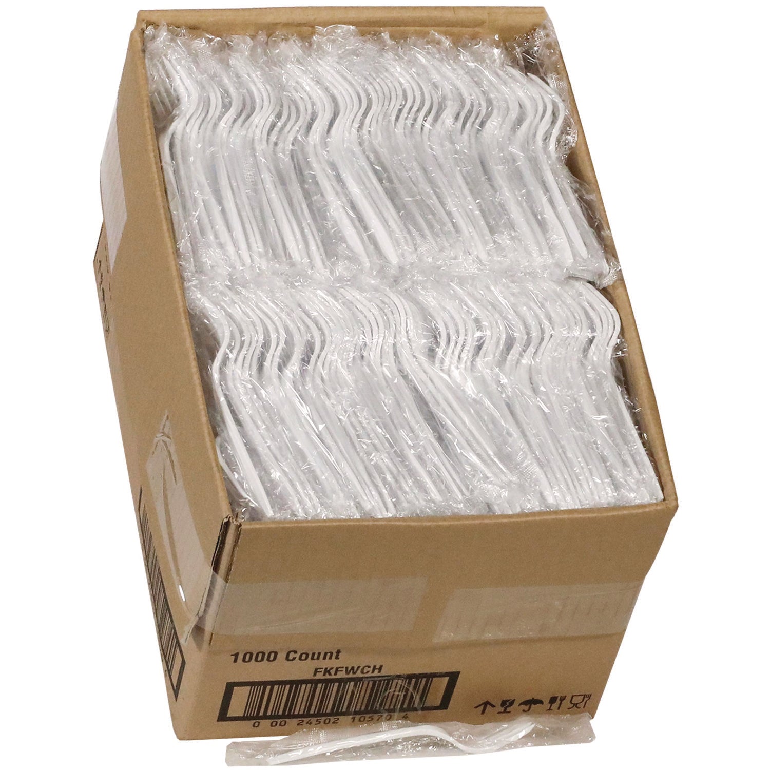 Pactiv Fieldware Cutlery, Individually Wrapped, Fork, White, 1,000/Carton (FKFWCH)