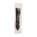 Pactiv Gardenware Cutlery, Individually Wrapped, Fork, Knife, Napkin, Black, 500/Carton (GKFKNECH)