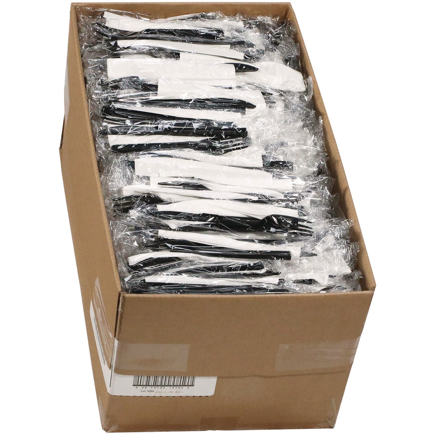 Pactiv Gardenware Cutlery, Individually Wrapped, Fork, Knife, Napkin, Black, 500/Carton (GKFKNECH)