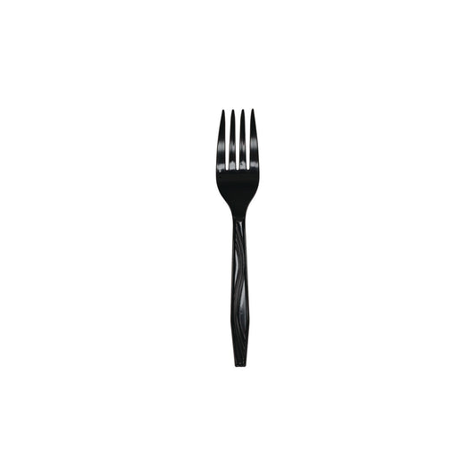 Pactiv Meadoware Cutlery, Individually Wrapped, Fork, Black, 1,000/Carton (MKFE)