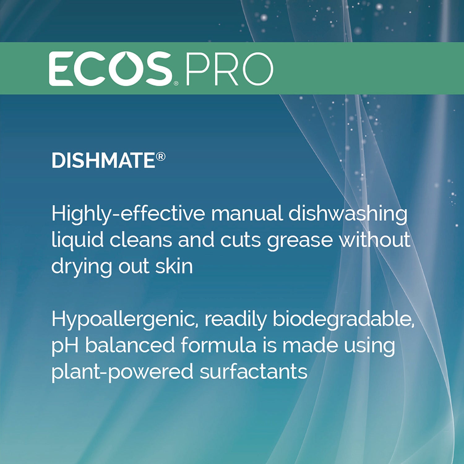 ECOS PRO Dishmate Manual Dish Liquid, Free and Clear, 25 oz Squeeze Bottle, 6/Carton (PL97216CT)