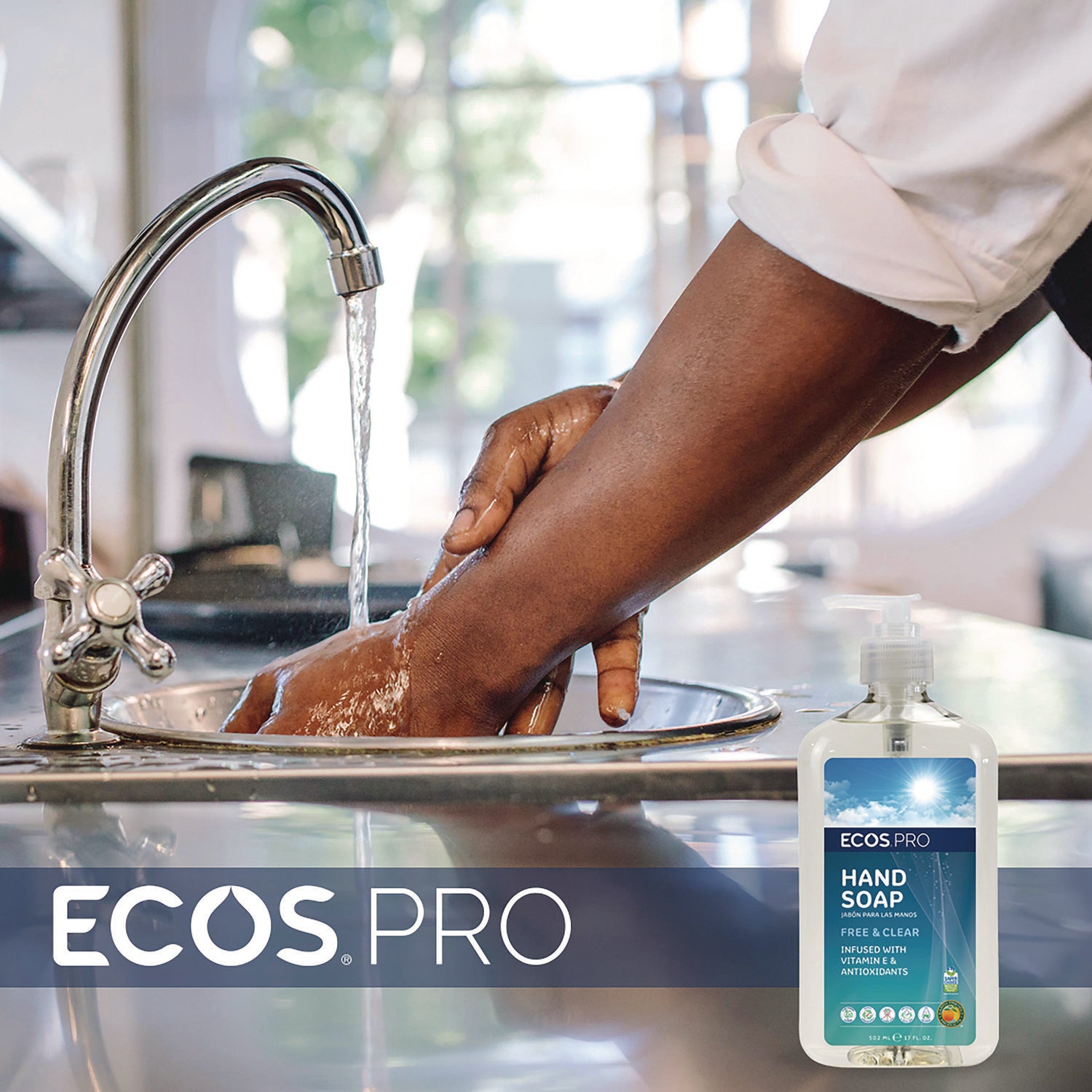 ECOS PRO Liquid Hand Soap, Free and Clear, 17 oz, 6/Carton (PL96636CT)