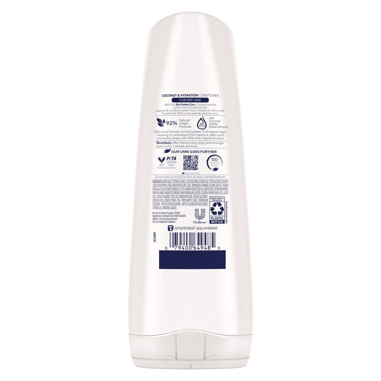 Dove Coconut Conditioner, 12 oz Bottle, 6/Carton (69795720)