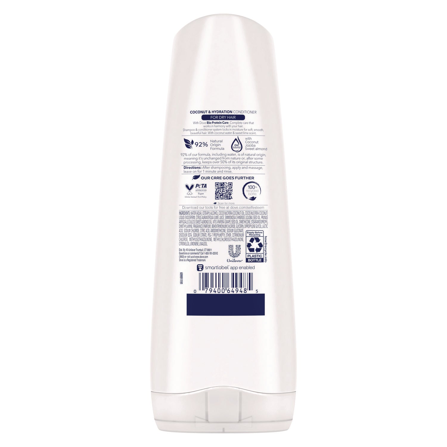 Dove Coconut Conditioner, 12 oz Bottle, 6/Carton (69795720)
