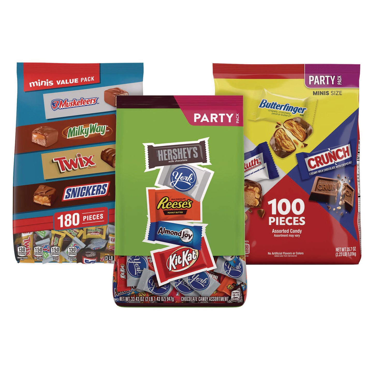 Hershey's Chocolate All Time Favorites, Assorted Chocolates, 3 Bags/Carton (60004131)