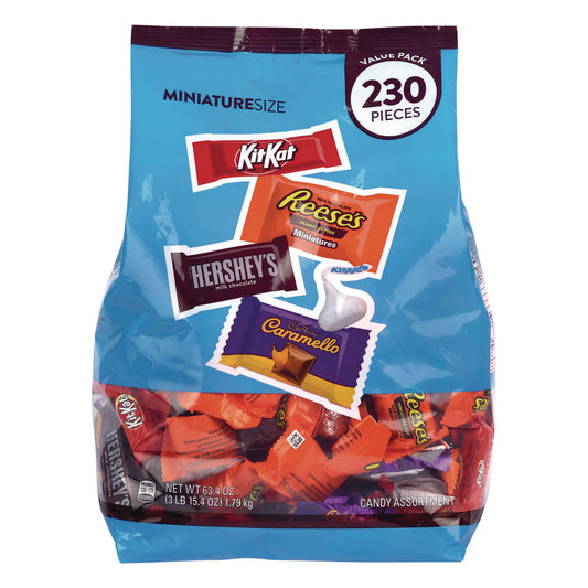 Hershey's Assorted Minis Value Pack, Assorted Chocolates, 63.4 oz Bag, 230 Pieces (22002450)