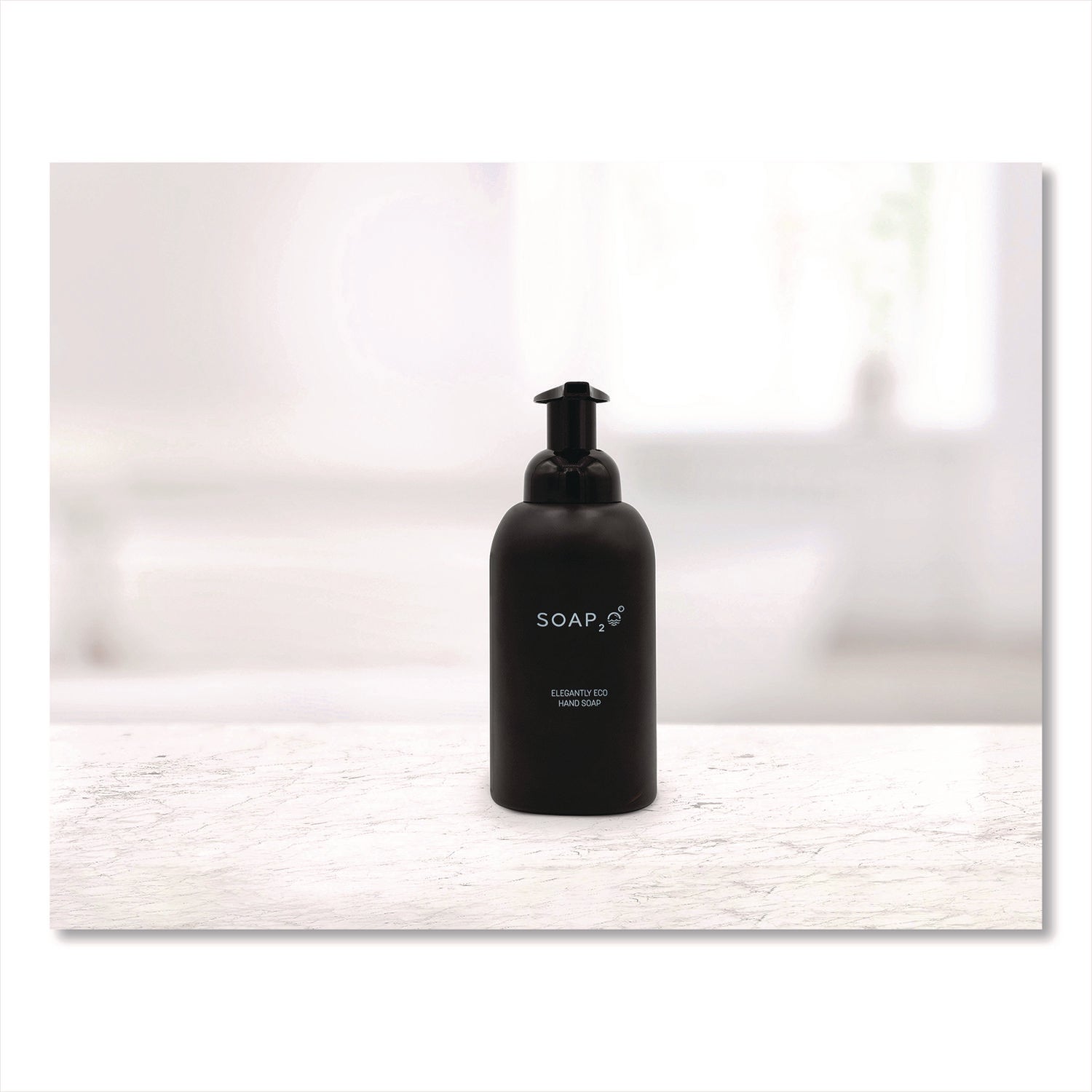 SOAP2O Elegantly Eco Glass Bottle for Foaming Hand Soap, Black (S2OMD350BDEA)