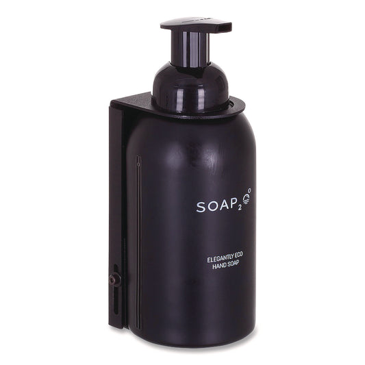 SOAP2O Elegantly Eco Glass Bottle for Foaming Hand Soap, Black (S2OMD350BDEA)