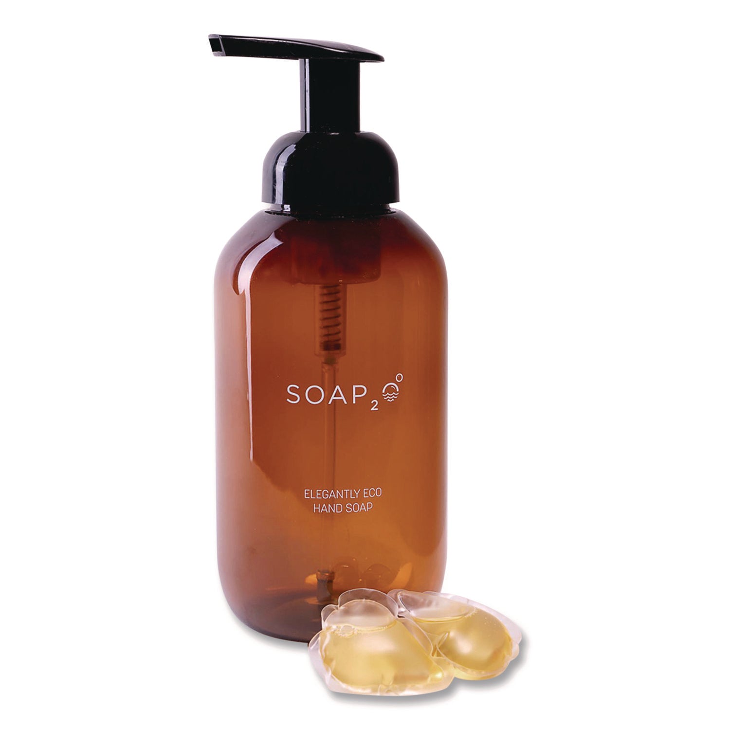 SOAP2O Elegantly Eco Plastic Soap Dispenser Bottle, 500 mL, Brown (S2OHS500FEA)