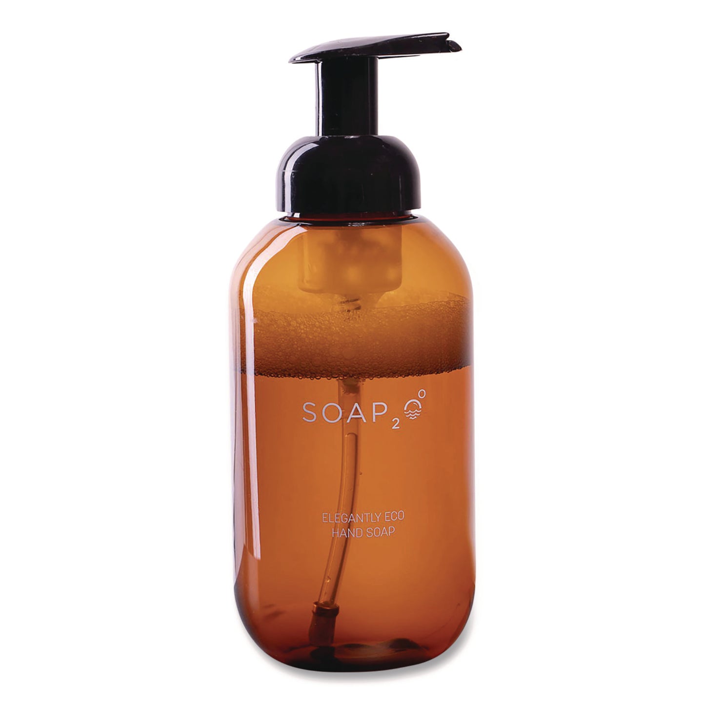 SOAP2O Elegantly Eco Plastic Soap Dispenser Bottle, 500 mL, Brown (S2OHS500FEA)