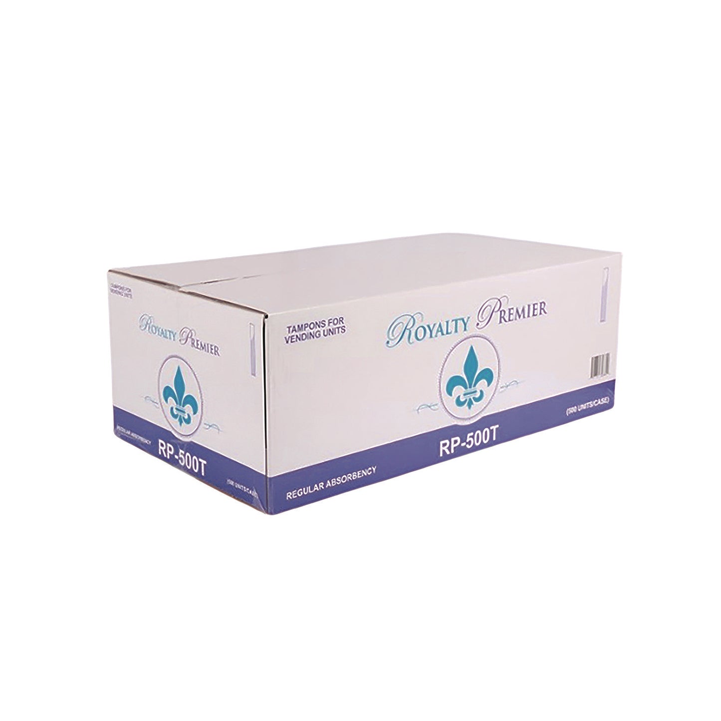 Royalty Distribution Premier Tampons for Vending Units, Regular Absorbency, 500/Carton (RP500T)