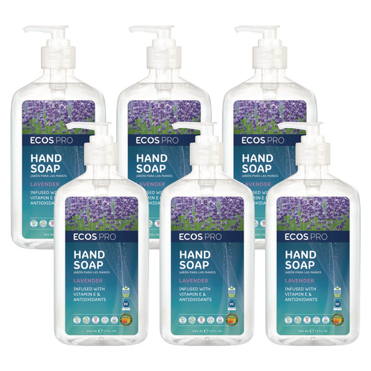 ECOS PRO Liquid Hand Soap, Lavender, 17 oz, 6/Carton (PL96656CT)