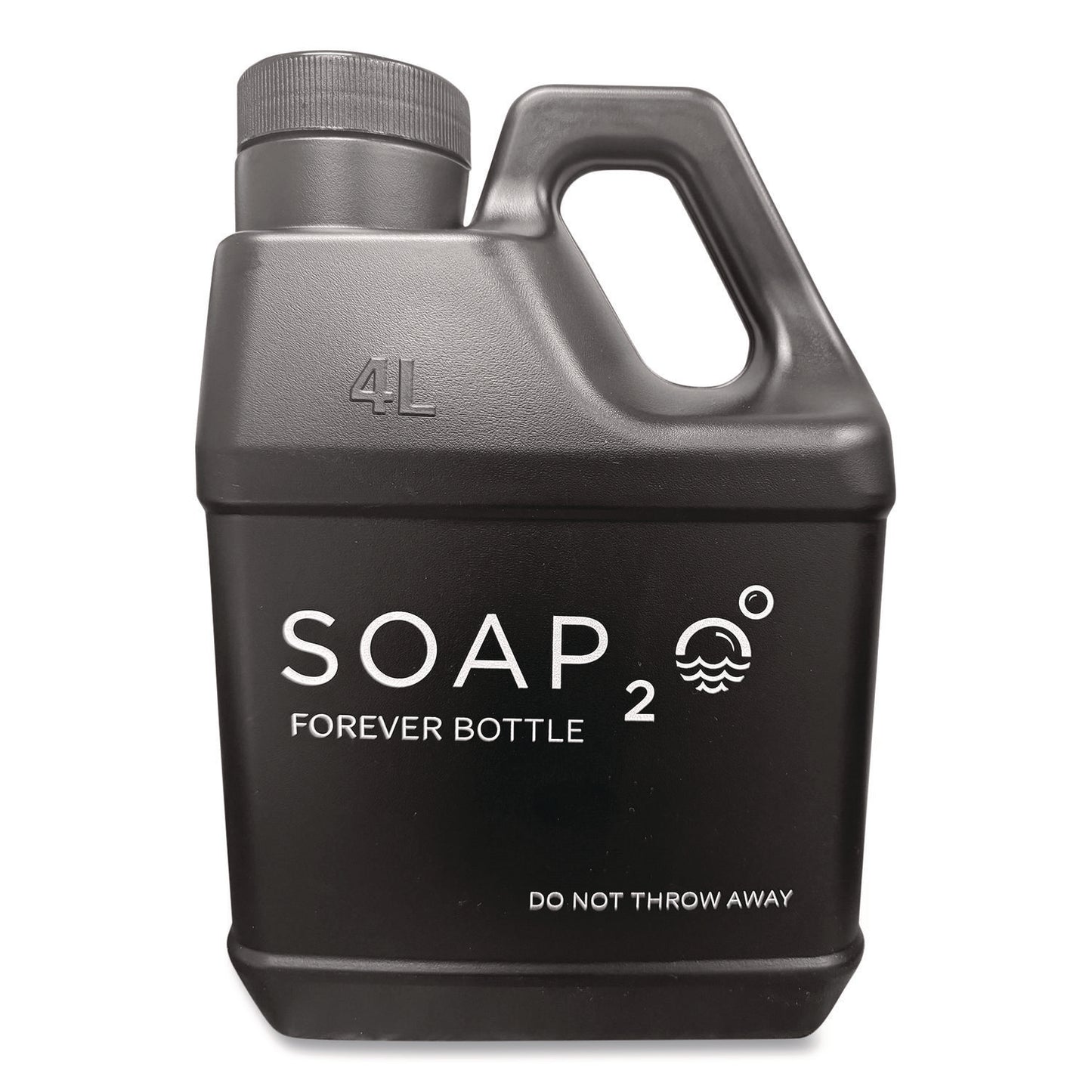 SOAP2O Forever Bottle, 1 gal, 10/Carton (S2O4LFLBLK)