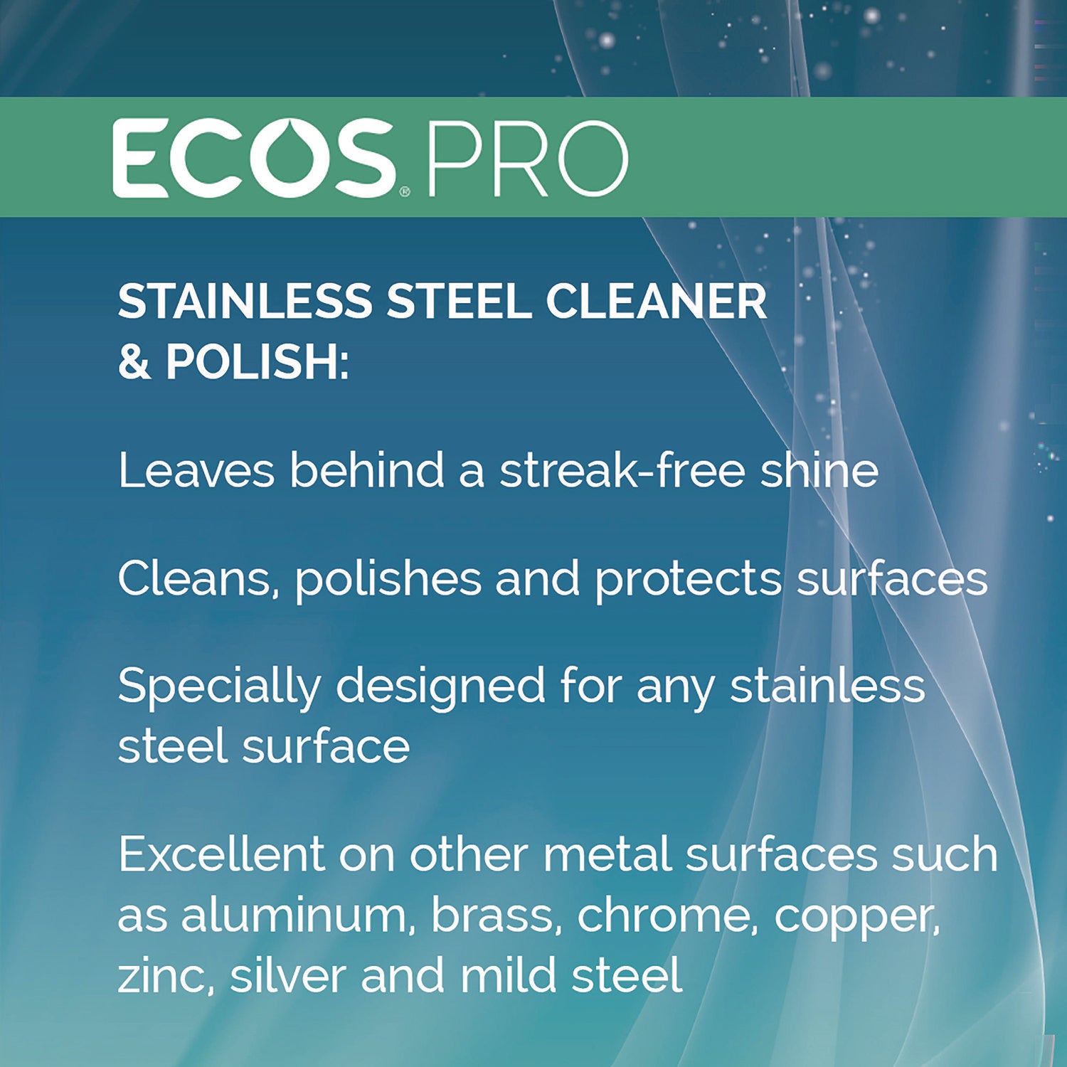 ECOS PRO Stainless Steel Cleaner and Polish, Free and Clear Scent, 32 oz Spray Bottle, 6/Carton (PL93306CT)