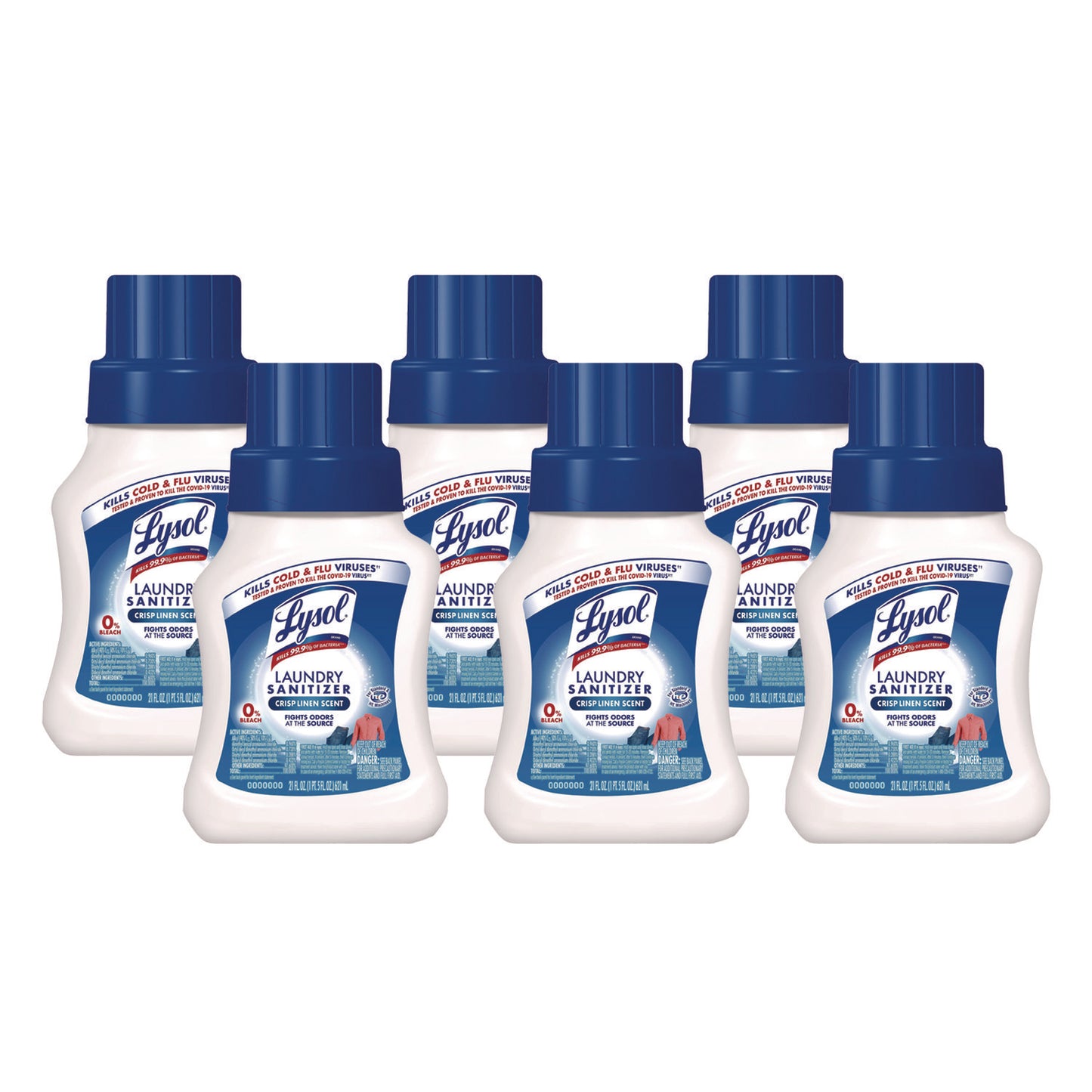 LYSOL Brand Laundry Sanitizer, Crisp Linen Scent, 21 oz Bottle, 6/Carton (56374CT)