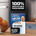 Mr. Clean Magic Eraser, Ultra-Thick, 4.6" x 2.3", 1.2" Thick, White, 5/Pack, 2 Packs/Carton (12413)