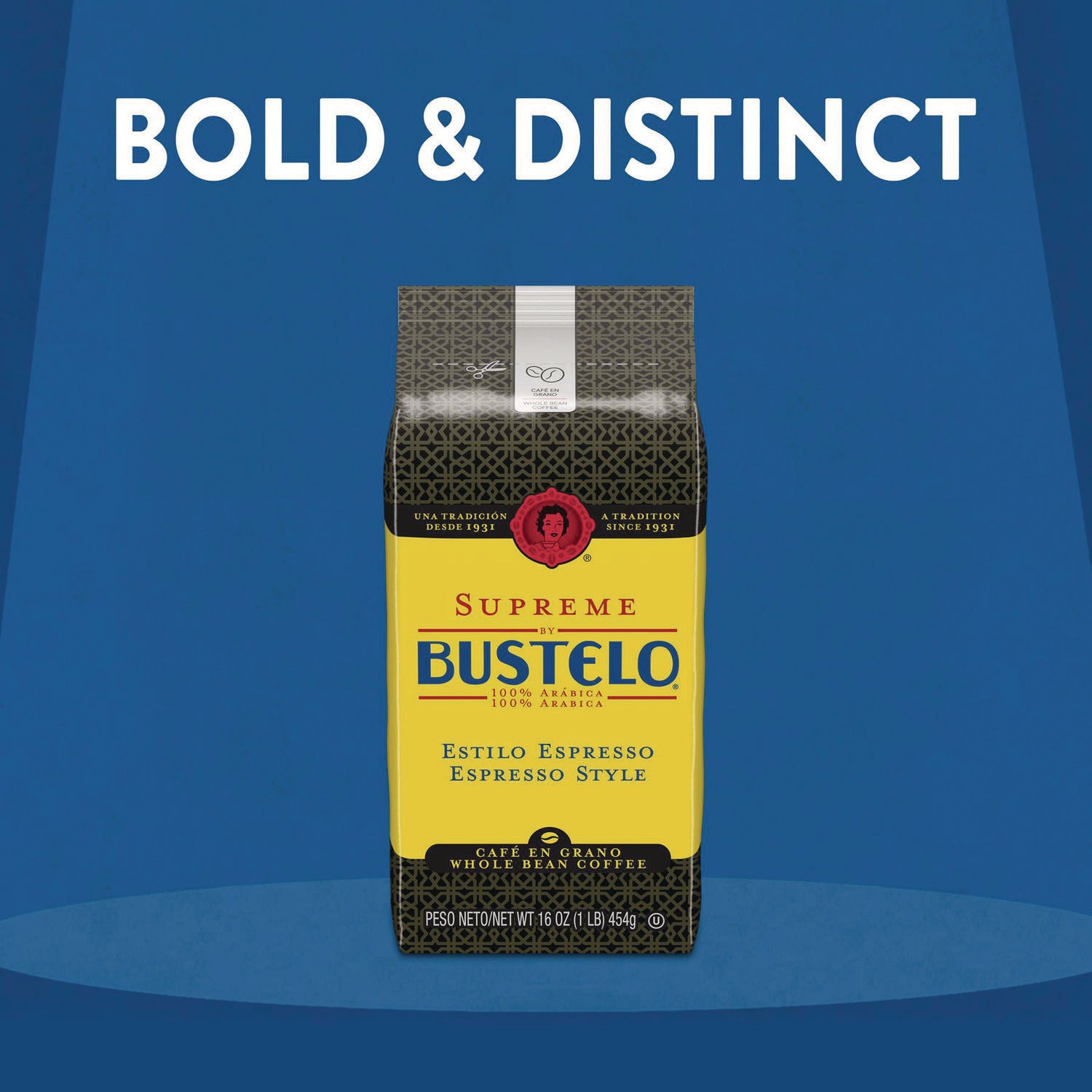 Folgers Cafe Bustelo Whole Bean Coffee, Espresso, 32 oz Bag, 4/Carton (21892)