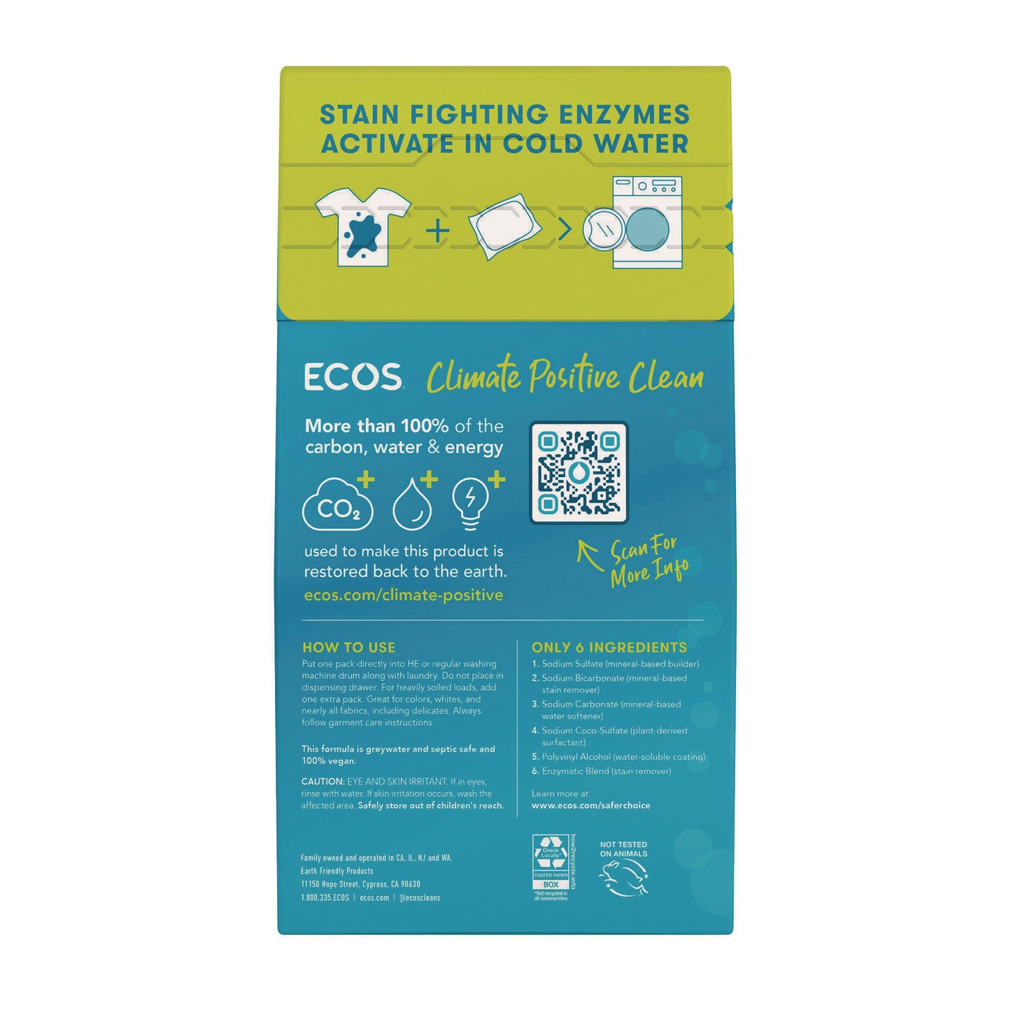 ECOS PRO Laundry Detergent Packs, Free and Clear, 40/Pack (963706EA)