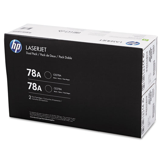 HP 78A, (CE278D) 2-Pack Black Original LaserJet Toner Cartridges (CE278AD)